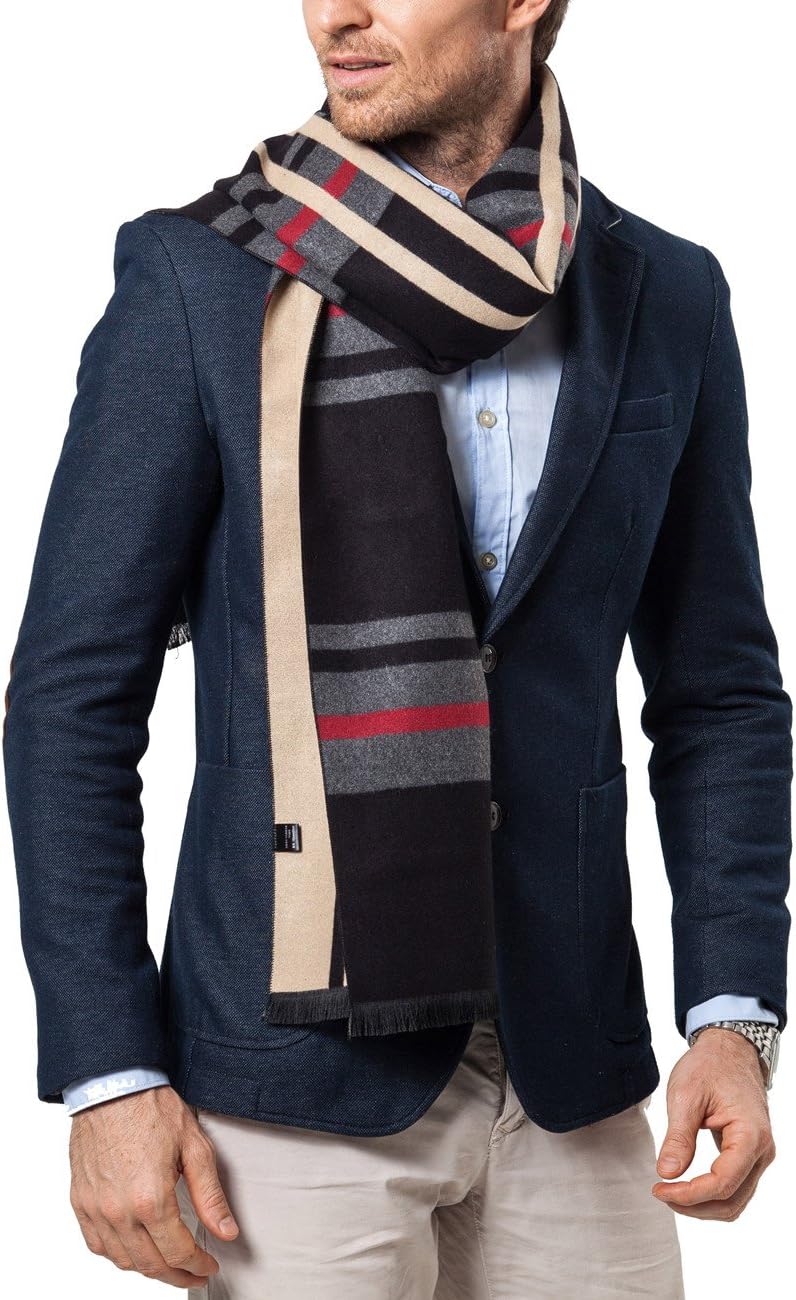 Shubb Men's Fashion Scarves for Winter Cashmere Feel Scarf for Men 70.8 * 11.8 IN - Image 2